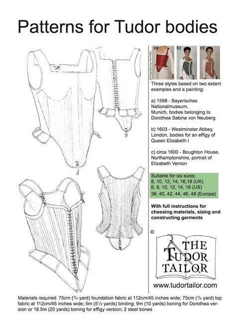 elizabethan corset patterns.